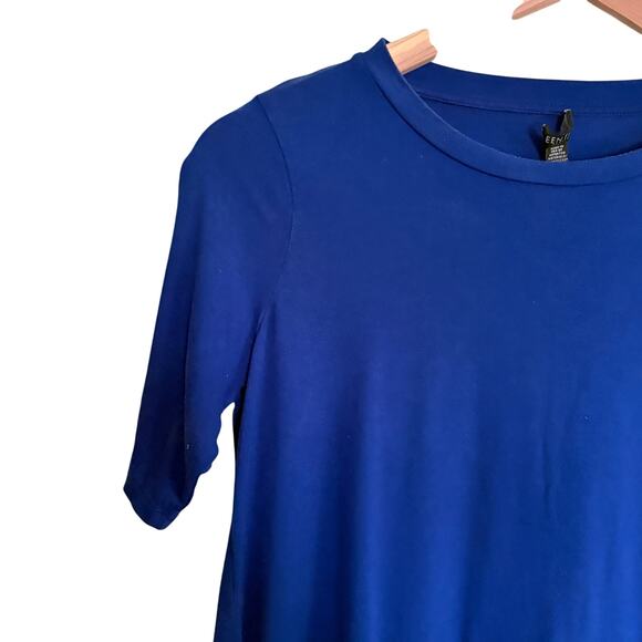 Eileen Fisher Stretch Jersey Tunic XSP PXS XS Petite Cobalt Blue Top Blouse - Picture 2 of 5